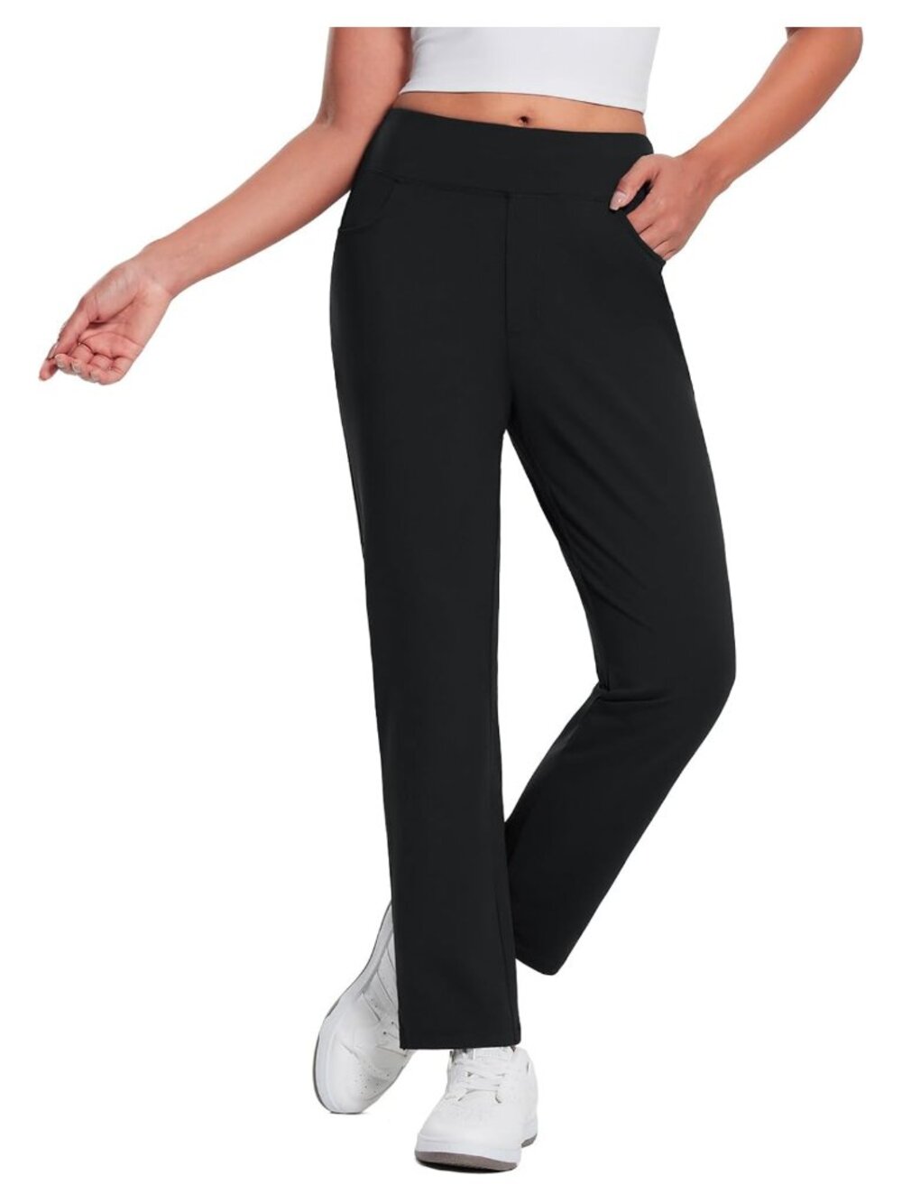 Fleece Lined Waterproof Thermal Pants High Waisted Tapered Leg Golf